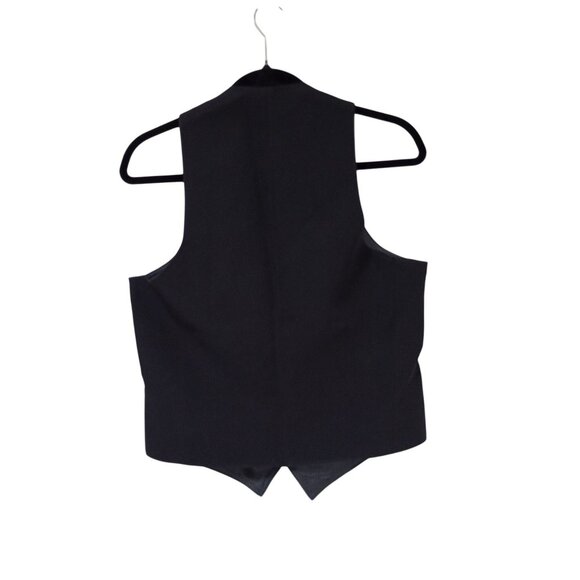 F.W.I Classic Black Mens Formal Vest Polyester Tailored Waistcoat - Picture 3 of 7